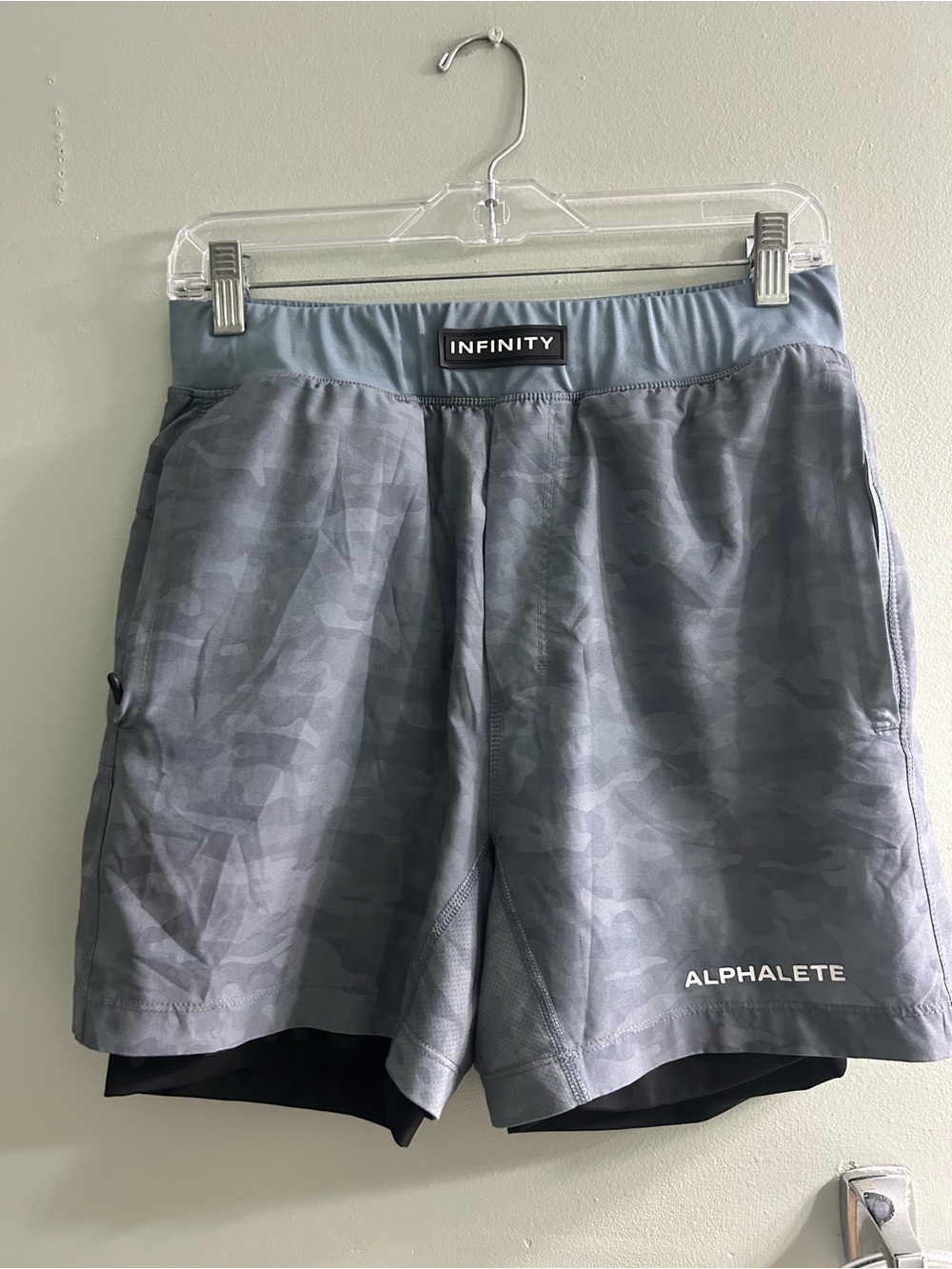 Alphalete Infinity Tech Lined Shorts Men Speed Liner Stretch Drawstring Camo